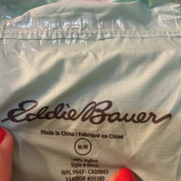 Eddie Bauer mint zip up rain jacket size medium - Picture 3 of 4